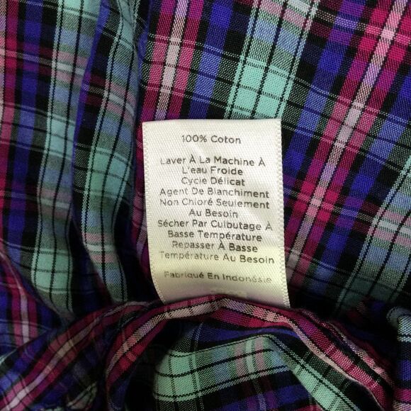 Talbots Womens Cotton Plaid Ruffle Collar Button Up Shirt Multi Plus Size 3X - Picture 12 of 12